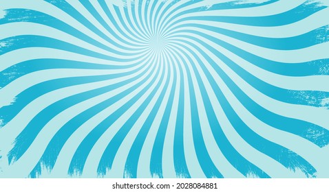 grunge background with wavy rays in trendy colors with texture. Retro groovy illustration