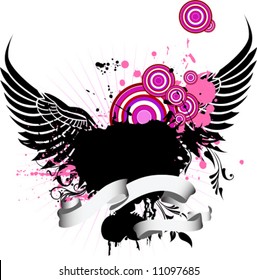 Borra el fondo con las alas. Ilustración vectorial.