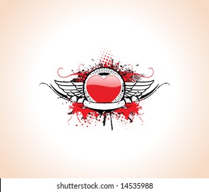 fondo grueso con alas, ilustración vectorial