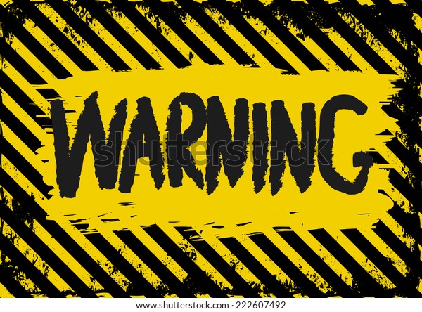 Grunge Background Yellow Black Warning Signs Stock Vector (Royalty Free ...