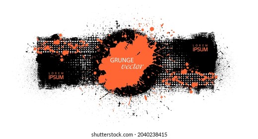 Grunge background.Brush paint vector . Strip paint .Roller brushes with colors paint for text .Abstract spot.