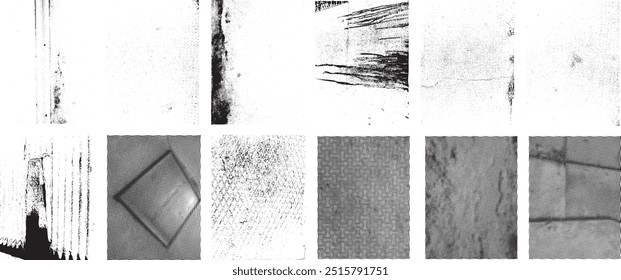 Conjunto de fondos de Grunge. Gran colección de superposición de Vector, angustia, texturas. Simplemente coloque la ilustración sobre cualquier objeto a Create efecto gruñón, salpicado, sucio. Diversa textura para su diseño.