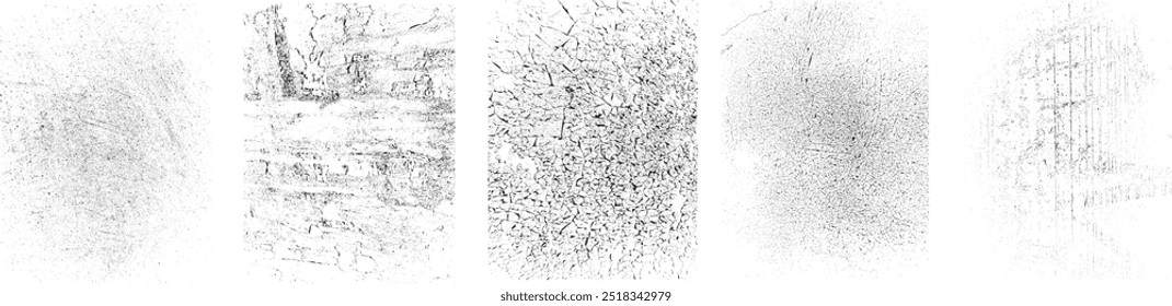 Grunge Backgrounds set. Big collection of vector overlay, distress, textures .Simply Place illustration over any Object to Create grungy ,splattered , dirty effect .Various texture for your design. 