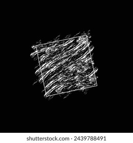 Grunge backgrounds set. Brush black paint ink stroke over square frame. 