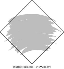 Grunge backgrounds set. Brush black paint ink stroke over square frame. 