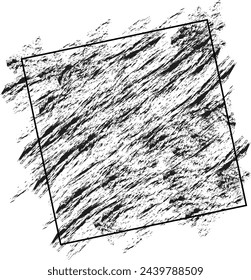 Grunge backgrounds set. Brush black paint ink stroke over square frame. 