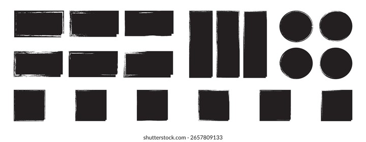 Fondos de Grunge. Conjunto de trazos. Fondos y pinceladas. Elementos de diseño Grunge. 