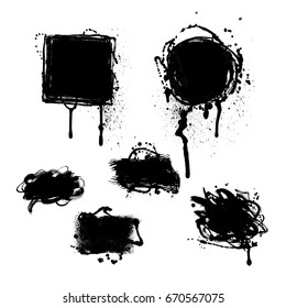Grunge backgrounds with splashes hand drawn style. Vector illustration.