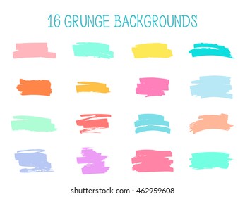 Grunge backgrounds. Vector set of colorful abstract shapes. EPS 8.