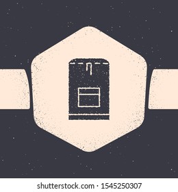 Grunge Backpack icon isolated on grey background. Diving underwater equipment. Monochrome vintage drawing. Vector Illustration