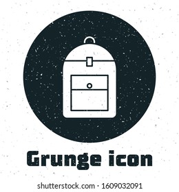 Grunge Backpack icon isolated on white background.  Vector Illustration