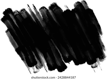 Grunge badge brush background, hand drawn black sticker, stroke of paint isolated. Vector illustration