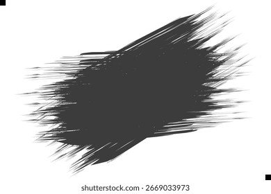 Pincel de la insignia del grunge, trazo negro dibujado a mano de la etiqueta engomada-pincel