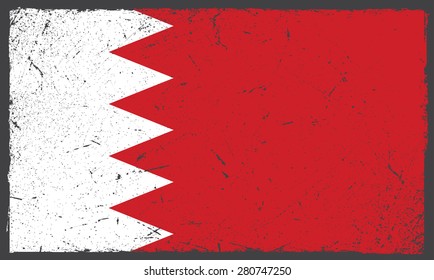 Grunge Bahrain flag.Bahrain flag with grunge texture.Vector template.