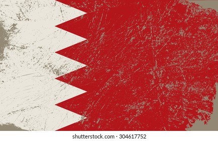 Grunge Bahrain flag.Bahrain flag with grunge texture.Vector template.