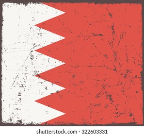 Grunge Bahrain flag.Bahrain flag with grunge texture.Vector illustration.