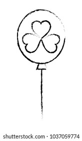 grunge balloon with clover plant sign to celebrate