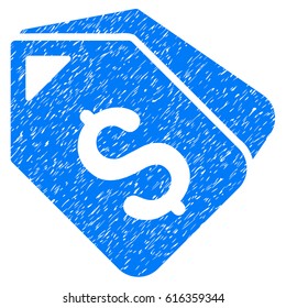 Grunge Bank Account Tags rubber seal stamp watermark. Icon symbol with grunge design and dust texture. Unclean vector blue sticker.