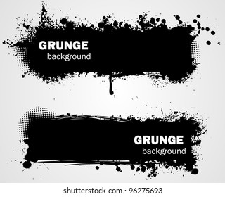 Grunge banner backgrounds in black color