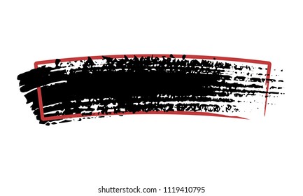 Grunge banner. Black brush strokes for artistic design elements. Hand made creative abstract paint brush stroke