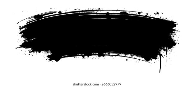 Grunge banner with blobs paint brush stroke spray