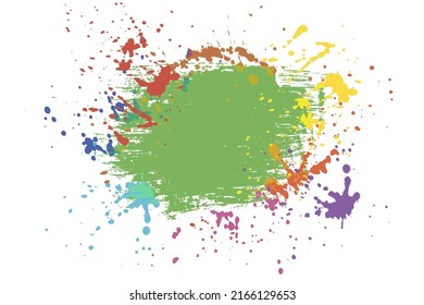 Grunge banner with color splash paint, brush stroke. Vector illustration