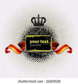 Grunge banner in dark grunge street style with crown so you can add your own images