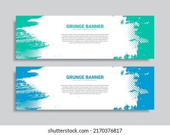 grunge banner design set in two colors