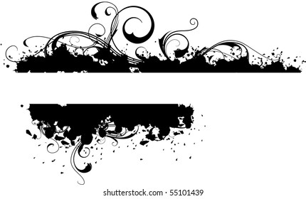 Grunge banner with elements of ornament