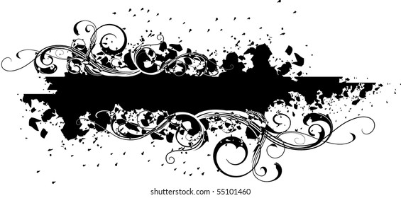 Grunge banner with elements of ornament