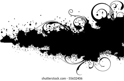 Banner de Grunge con elementos de adorno