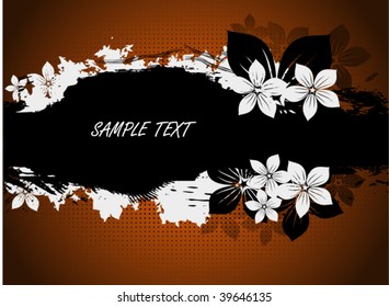 grunge banner with flowers