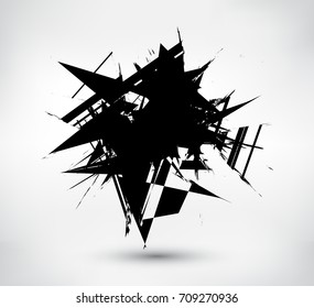 Grunge banner with geometric shapes.Vector modern banner.