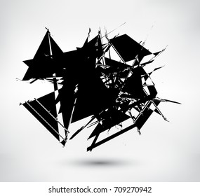 Grunge banner with geometric shapes.Vector modern banner.