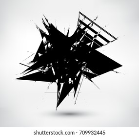 Grunge banner with geometric shapes.Vector modern banner.