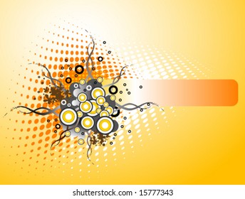 Grunge banner with halftone effect