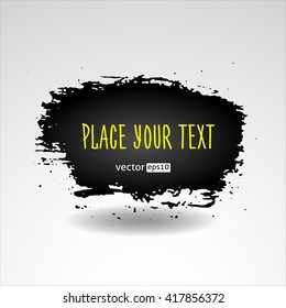 Grunge banner. Hand drawn background. Grunge vector texture for your design. Abstract hand painted black watercolor ink