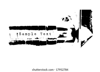 Grunge banner / header vector illustration in ink with space for your optional text