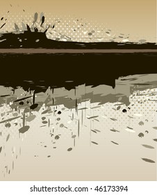 Grunge banner with inky blot.
