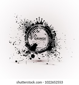 Grunge banner with an inky dribble strip with copy space. Abstract background for party