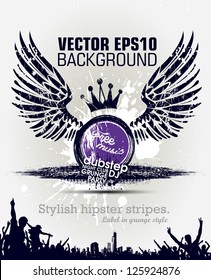 Grunge banner with an inky dribble strip with copy space. Abstract background for party