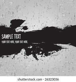 Grunge banner with an inky dribble strip with copy space and gradient background