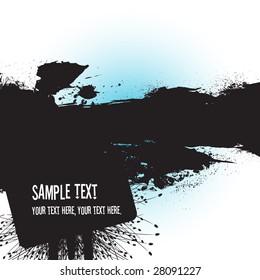 Grunge banner with an inky dribble strip with copy space and gradient background
