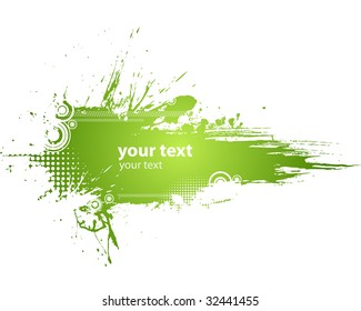 Grunge banner with an inky dribble strip with copy space