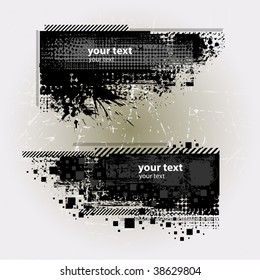Grunge Banner with an inky dribble strip with copy space