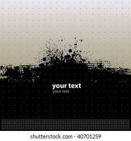 Grunge Banner with an inky dribble strip with copy space