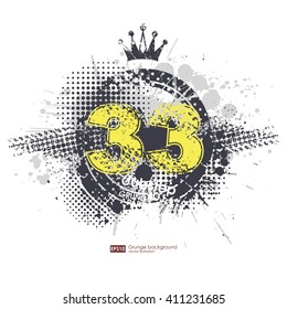Grunge banner with an inky dribble strip with copy space. Abstract grunge background. Abstract vector grunge background poster for party. Grunge banner with an inky dribble strip with copy space.