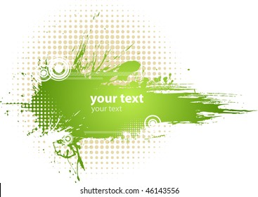 Grunge Banner with an inky dribble strip with copy space