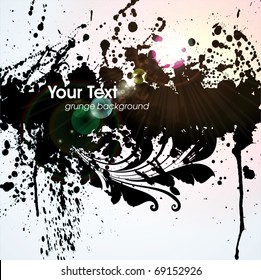 Grunge banner with an inky dribble strip