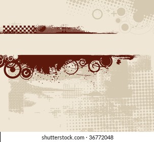 grunge banner with an inky dribble strip,vector illustration
